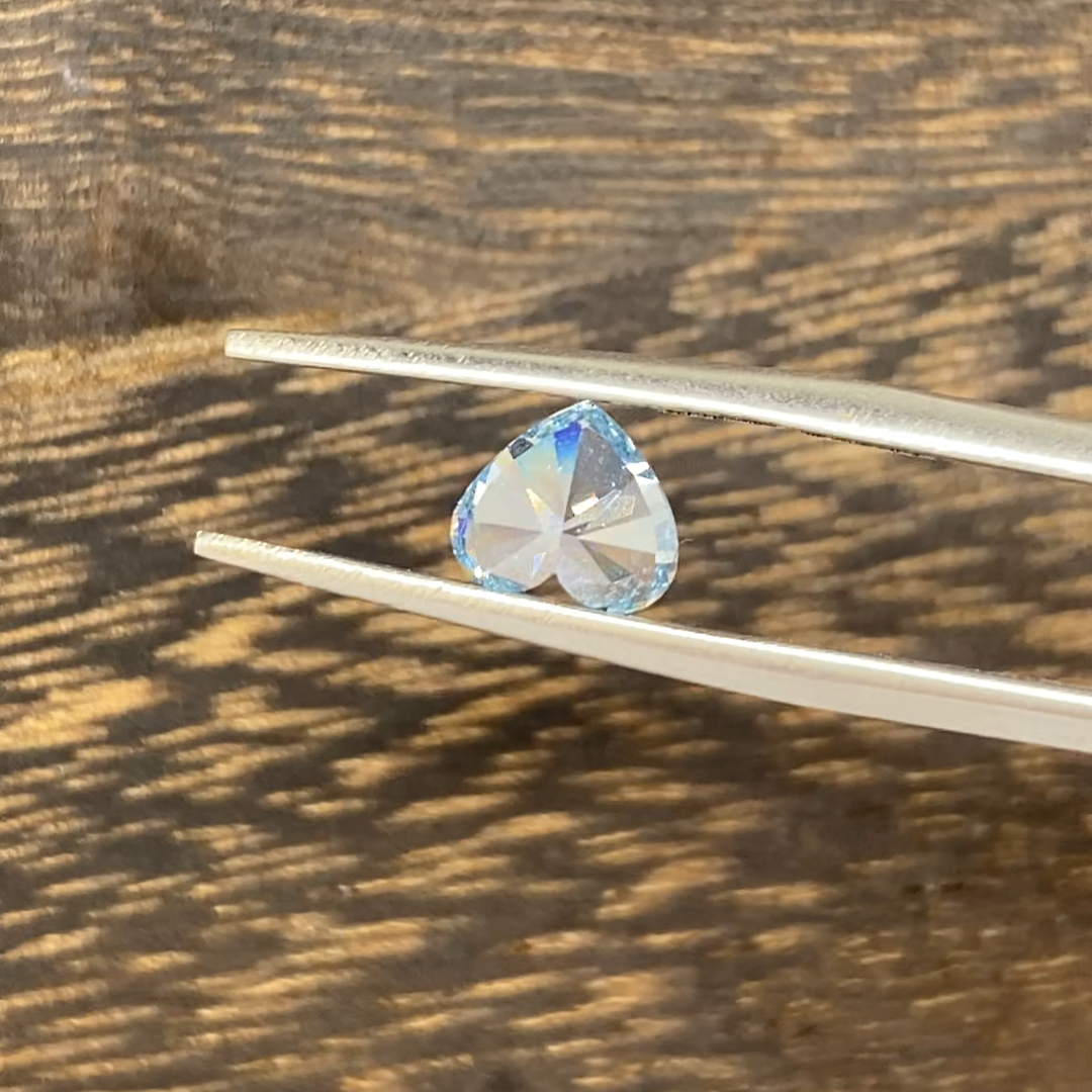 1.133 Ct Heart Shape Fancy Blue Lab Diamond VS