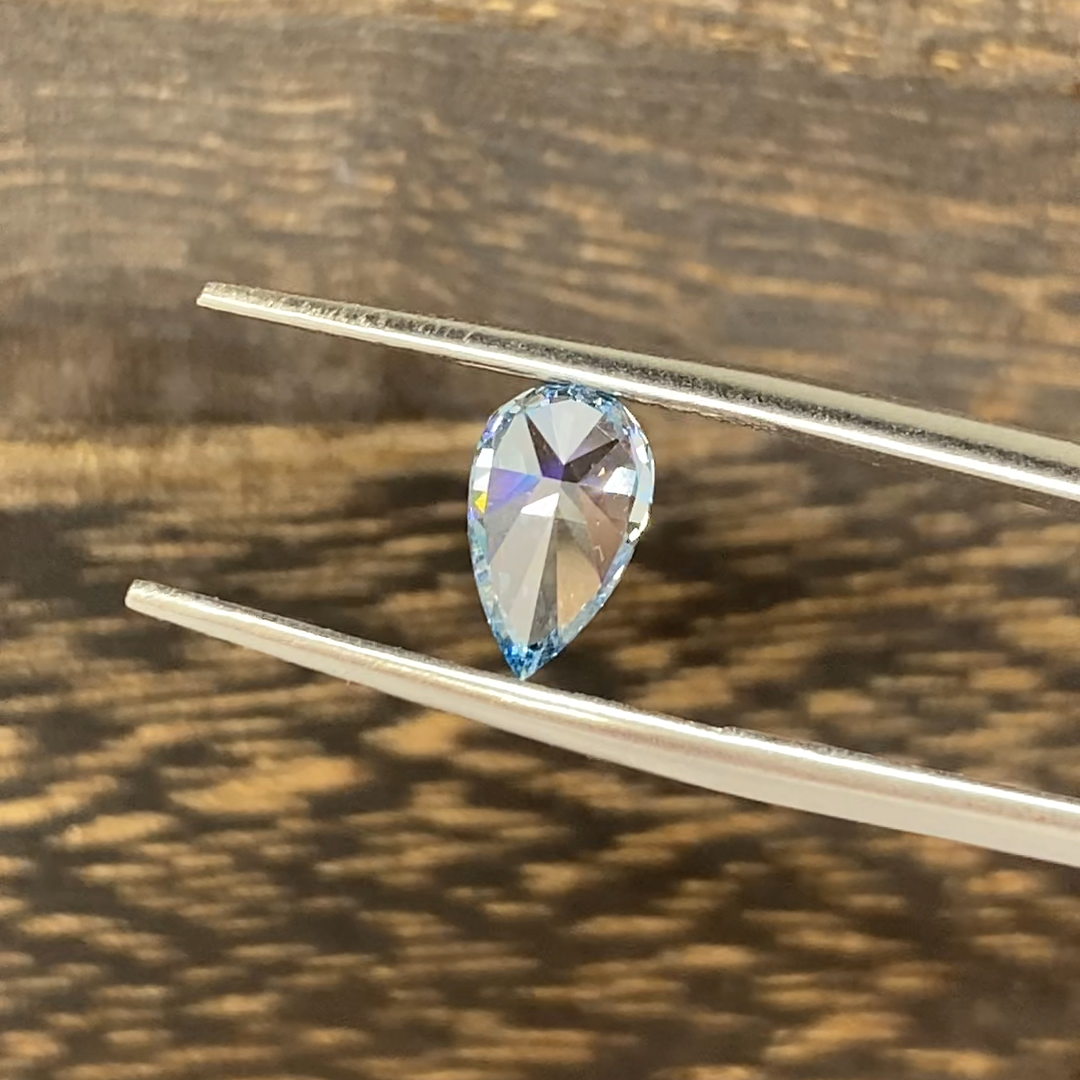 1.147 Ct Pear Cut Fancy Blue Lab Diamond VS