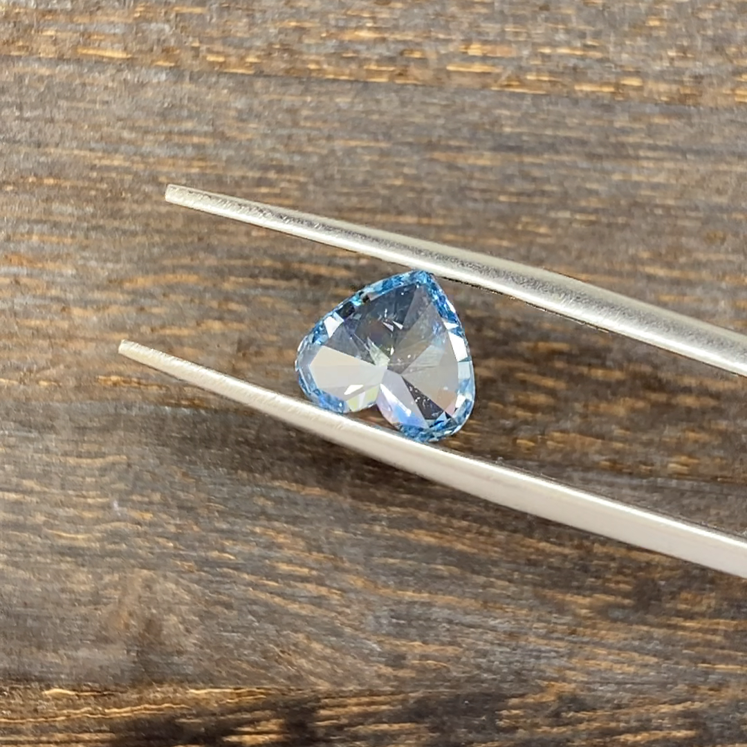 2.092 Ct Heart Shape Fancy Blue Lab Diamond VS