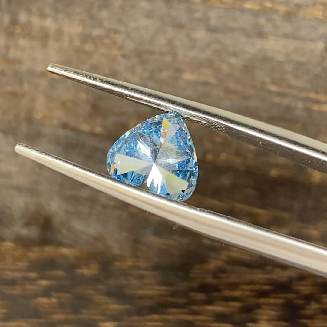 2.06 Ct Heart Shape Fancy Blue Lab Diamond VS