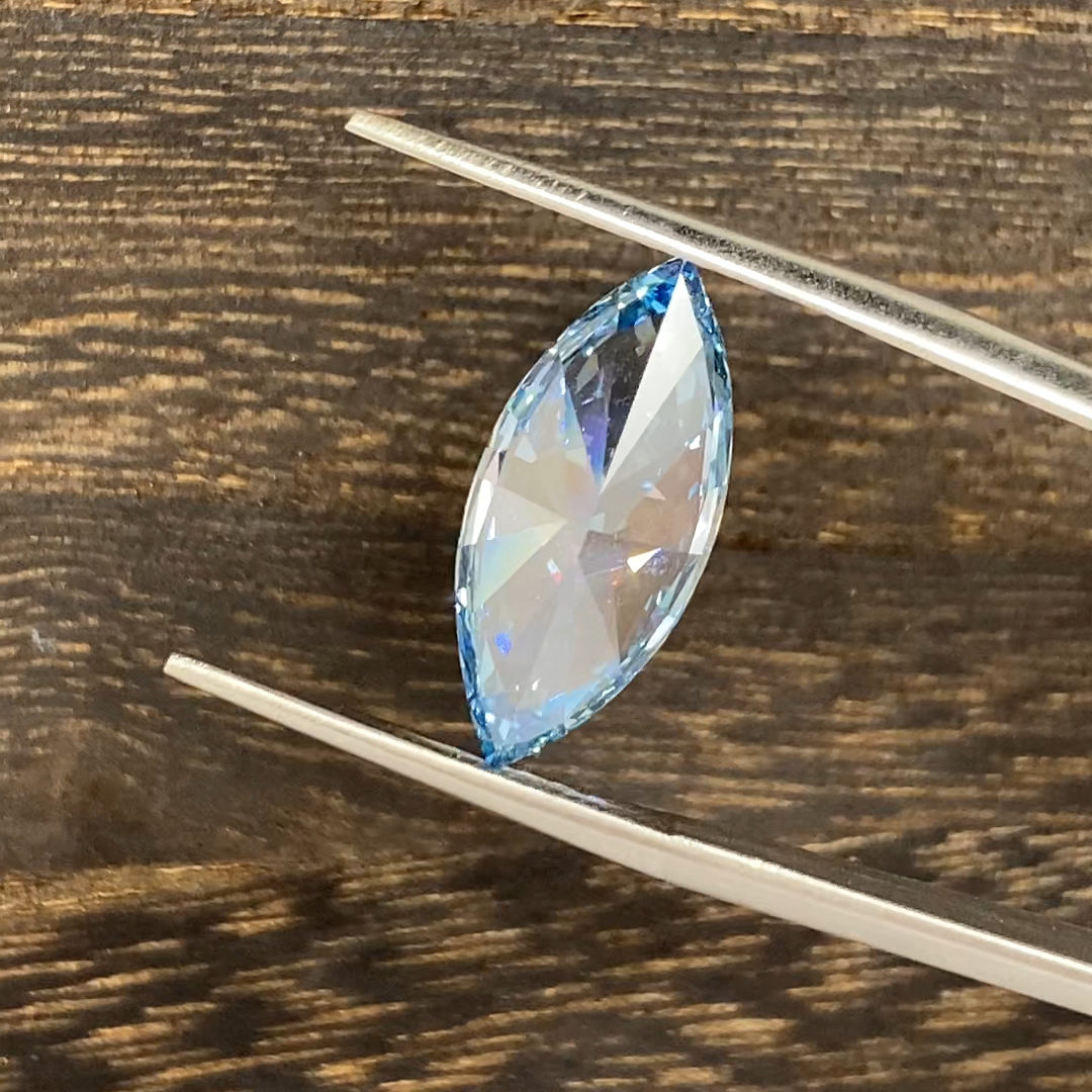 4.519 Ct Marquise Cut Fancy Blue Lab Diamond VS1