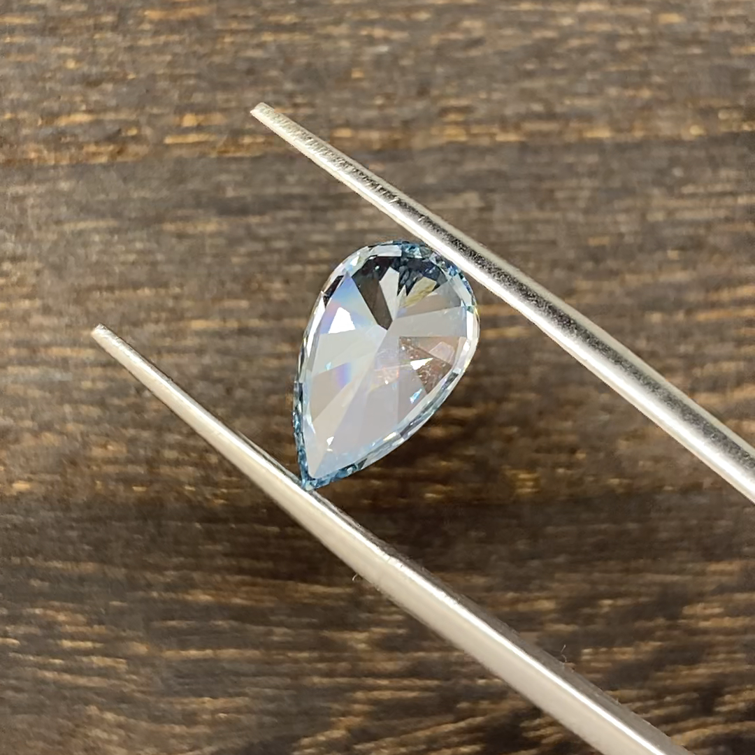 3.002 Ct Pear Cut Fancy Blue Lab Diamond VS