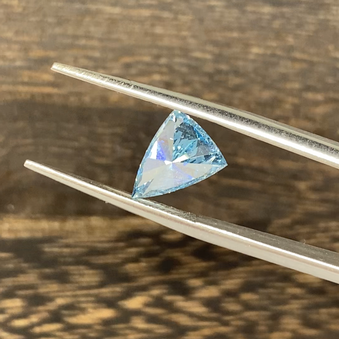 1.58 Ct Trillion Cut Fancy Blue Lab Diamond SI1