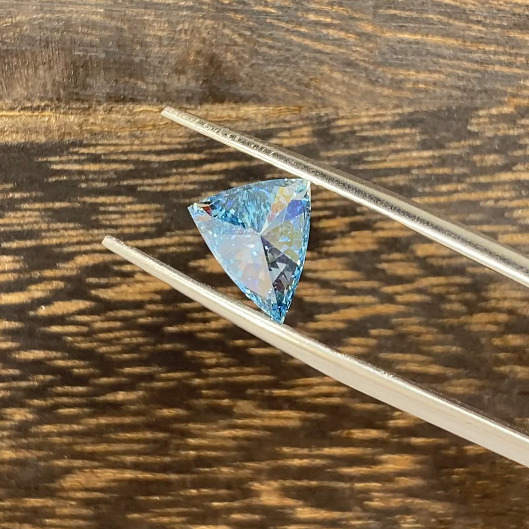 1.876 Ct Trillion Cut Fancy Blue Lab Diamond VS2