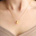 Load image into Gallery viewer, Gold Brushed CZ Necklace
