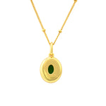 Load image into Gallery viewer, Oval Diopside &amp; Nacre Pendant Necklace
