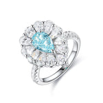 Load image into Gallery viewer, Pear Cut Lab Paraiba Pear Cluster Engagement Ring
