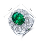 Load image into Gallery viewer, 4 Ct Oval Cut Lab Emerald Cluster Engagement Ring
