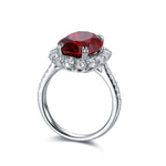 Load image into Gallery viewer, 8.5 Ct Oval Cut Lab Ruby Halo Engagement Ring
