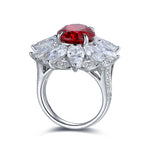 Load image into Gallery viewer, 6.5 Ct Oval Cut Lab Ruby Art Deco Inspired Engagement Ring
