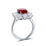 Load image into Gallery viewer, Sunny Heart Halo 4 Ct Lab Ruby Engagement Ring
