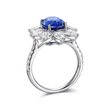 Load image into Gallery viewer, Sunny Heart Halo 4 Ct Lab Blue Sapphire Engagement Ring
