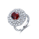 Load image into Gallery viewer, 3.66 Ct Oval Cut Lab Ruby Art Deco Inspired Engagement Ring
