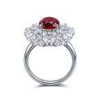 Load image into Gallery viewer, 3.66 Ct Oval Cut Lab Ruby Art Deco Inspired Engagement Ring
