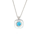 Load image into Gallery viewer, Cushion Blue Topaz &amp; Nacre Pendant Necklace
