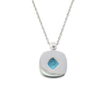 Load image into Gallery viewer, Cushion Blue Topaz &amp; Nacre Pendant Necklace
