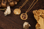 Load image into Gallery viewer, Chinese Zodiac Snake &amp; Golden Nacre Pendant Necklace
