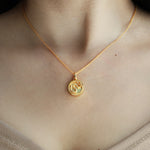 Load image into Gallery viewer, Chinese Zodiac Snake &amp; Golden Nacre Pendant Necklace
