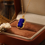 Load image into Gallery viewer, Elongated Radiant Lapis Lazuli Pendant Necklace
