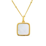 Load image into Gallery viewer, Cushion Shape Gold Brushed CZ Necklace
