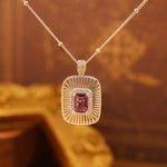 Charger l&#39;image dans la visionneuse de galerie, Collier avec pendentif en émeraude de laboratoire verte Columbia taille Asscher
