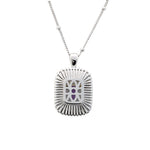 Charger l&#39;image dans la visionneuse de galerie, Collier avec pendentif en émeraude de laboratoire verte Columbia taille Asscher
