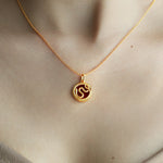 Load image into Gallery viewer, Chinese Zodiac Snake &amp; Red Agate Pendant Necklace
