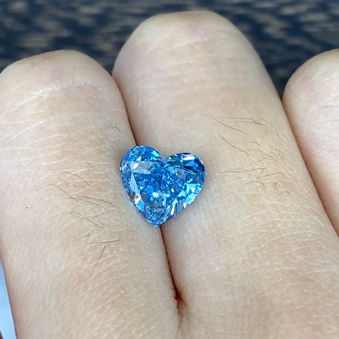 2.092 Ct Heart Shape Fancy Blue Lab Diamond VS