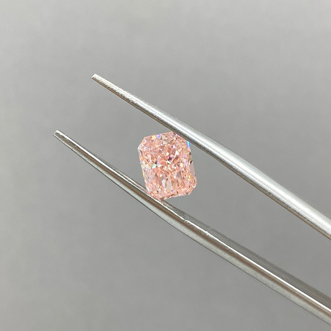 IGI Certified Radiant Cut 1.68 Ct Fancy Pink Lab Diamond VS1 VG Clarity