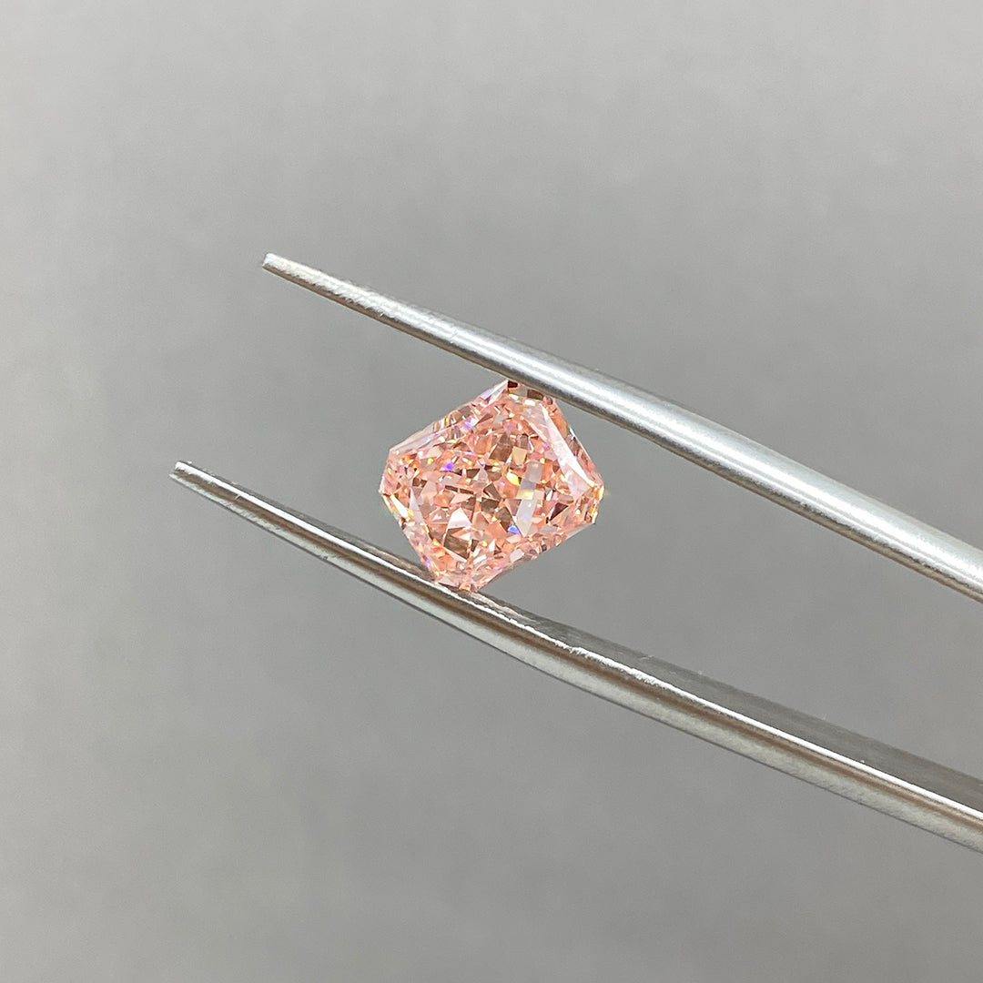 IGI Certified Radiant Cut 2.51 Ct Fancy Pink Lab Diamond VS1 VG Clarity