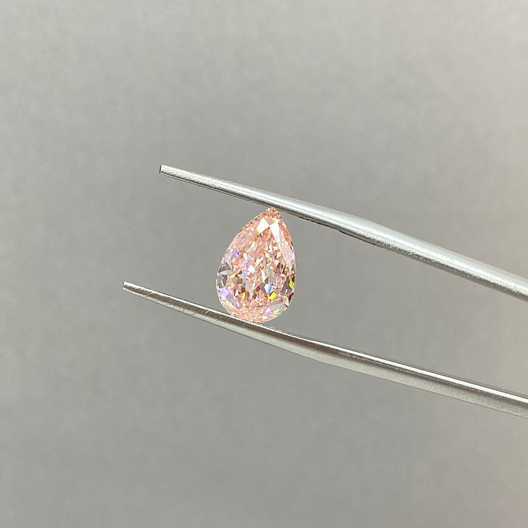 IGI Certified Pear Cut 2.26 Ct Fancy  Pink Lab Diamond VS1 Clarity