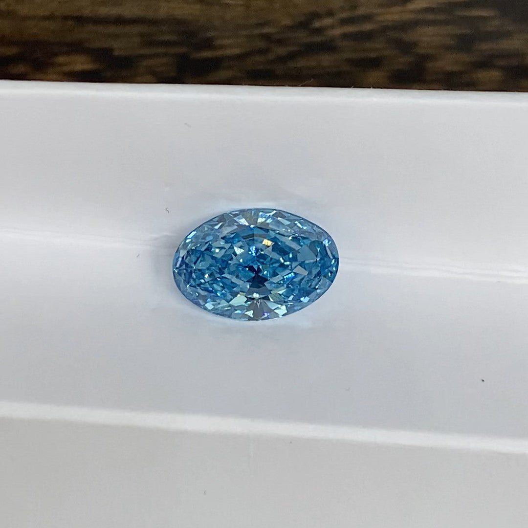 4.312 Ct Oval Cut Fancy Blue Lab Diamond VS