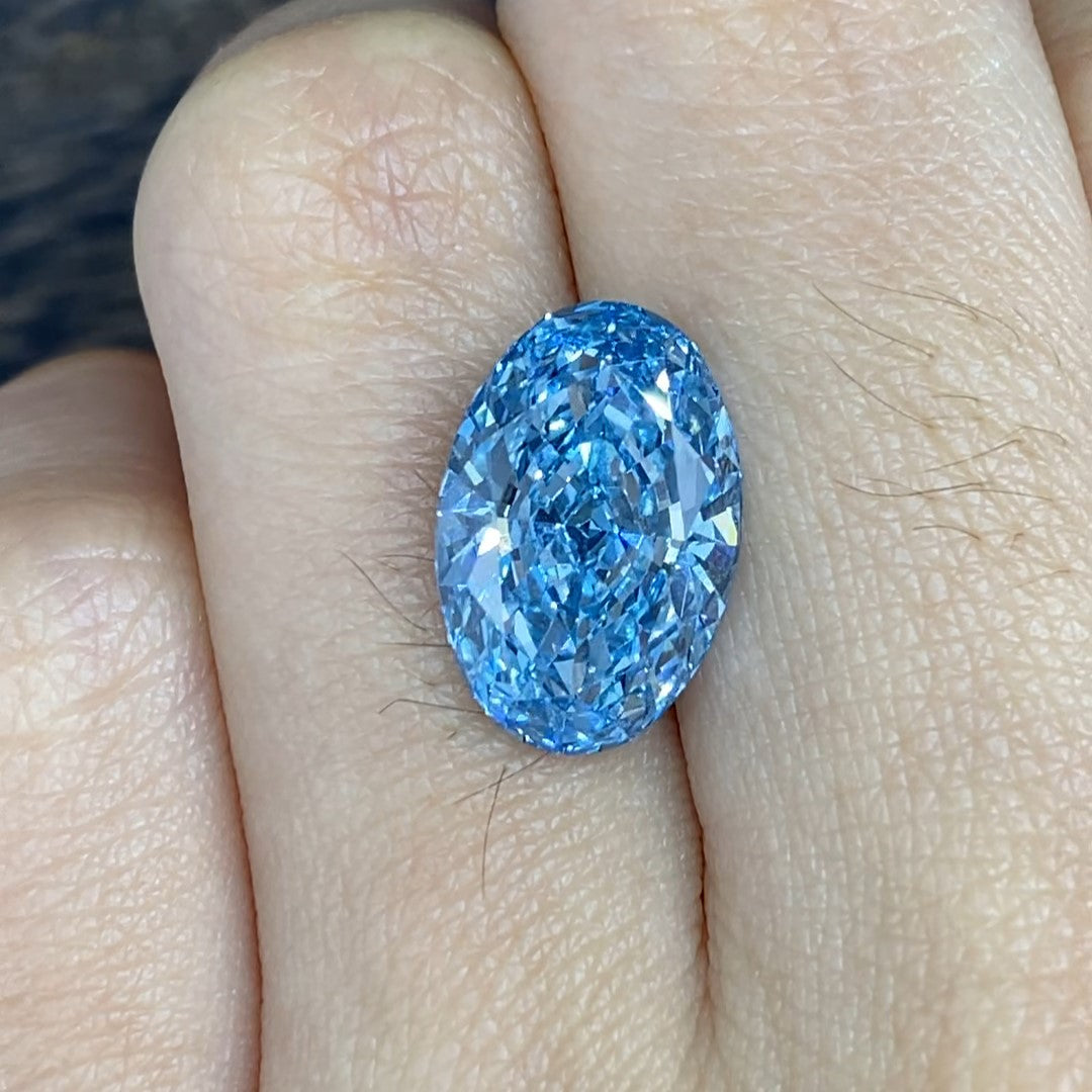 5.031 Ct Oval Cut Fancy Blue Lab Diamond VS