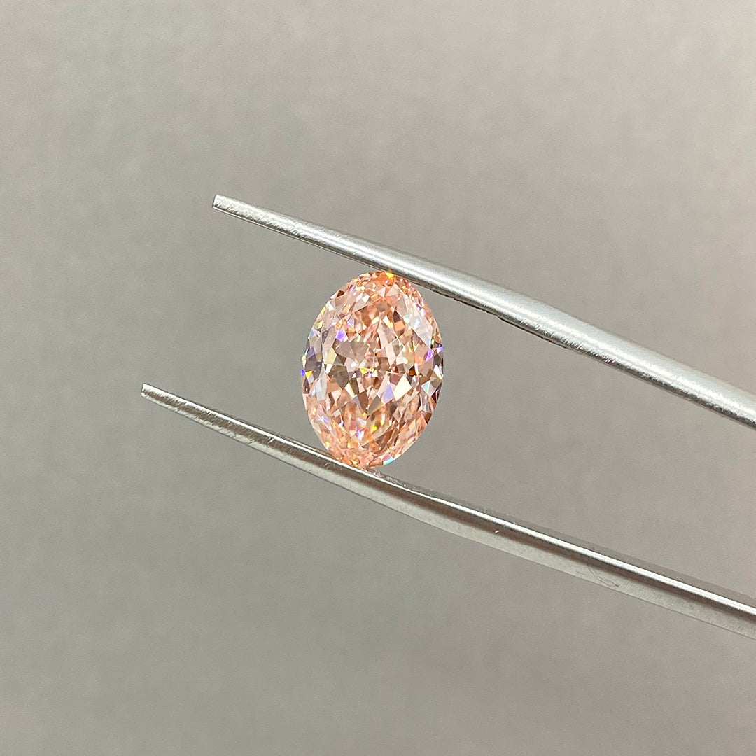 IGI Certified Oval Cut 3.57 Ct Fancy  Pink Lab Diamond VS1 Clarity