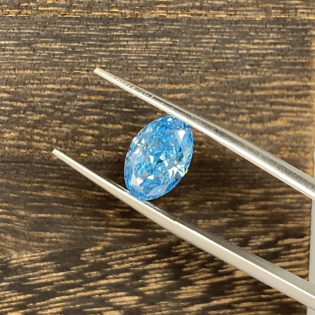 3.173 Ct Oval Cut Fancy Blue Lab Diamond VS1