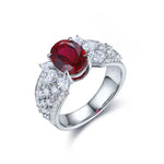 Load image into Gallery viewer, 2.5 Ct Oval Lab Ruby Engagement Ring - Engagement Ring
