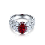 Load image into Gallery viewer, 2.5 Ct Oval Lab Ruby Engagement Ring - Engagement Ring
