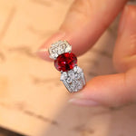 Load image into Gallery viewer, 2.5 Ct Oval Lab Ruby Engagement Ring - Engagement Ring
