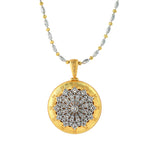 Load image into Gallery viewer, Brushed Gold CZ Antique Filigree Medallion Necklace
