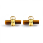 Load image into Gallery viewer, Tigers Eye Beam Earrings
