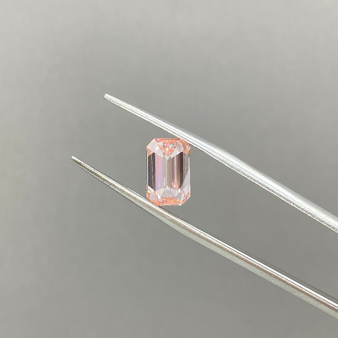 IGI Certified Emerald Cut 2.54 Ct Fancy Pink Lab Diamond VS1 VG Clarity