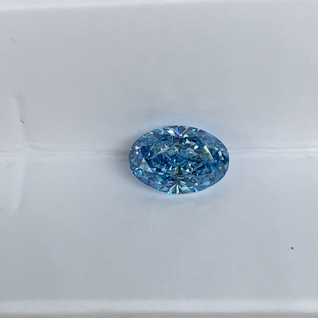 1.939 Ct Oval Cut Fancy Blue Lab Diamond VS