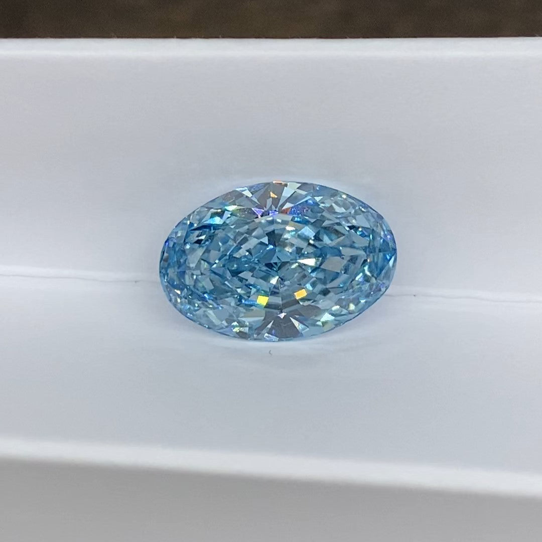 5.031 Ct Oval Cut Fancy Blue Lab Diamond VS