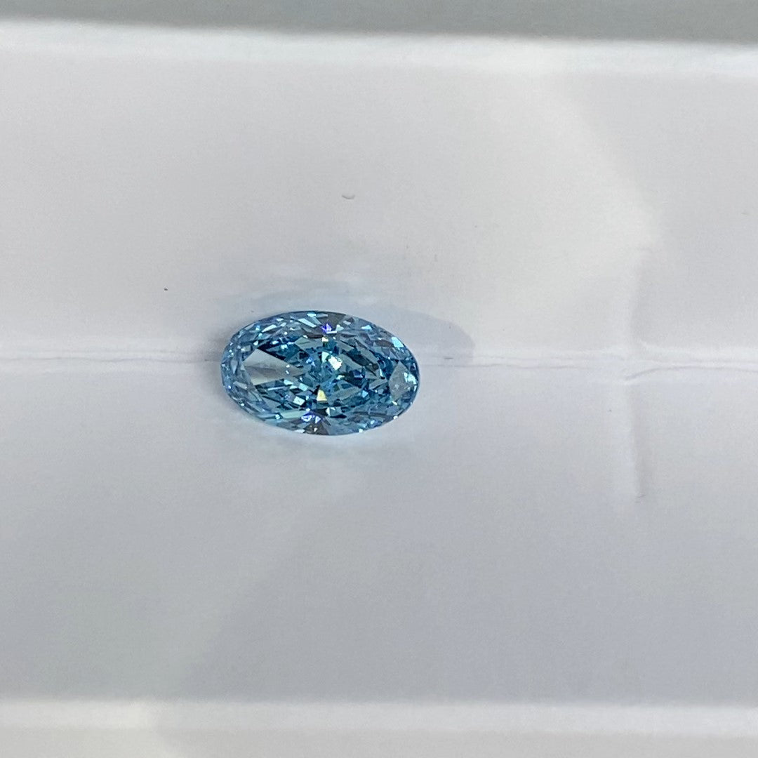 1.116 Ct Oval Cut Fancy Blue Lab Diamond VS