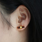 Load image into Gallery viewer, Tigers Eye Beam Earrings
