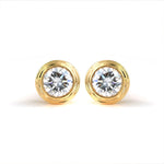 Load image into Gallery viewer, Classic Round Cut Lab diamond Bezel Ear Studs
