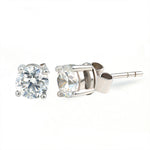 Load image into Gallery viewer, Classic Round Cut Lab Diamond Four Prongs Ear Studs
