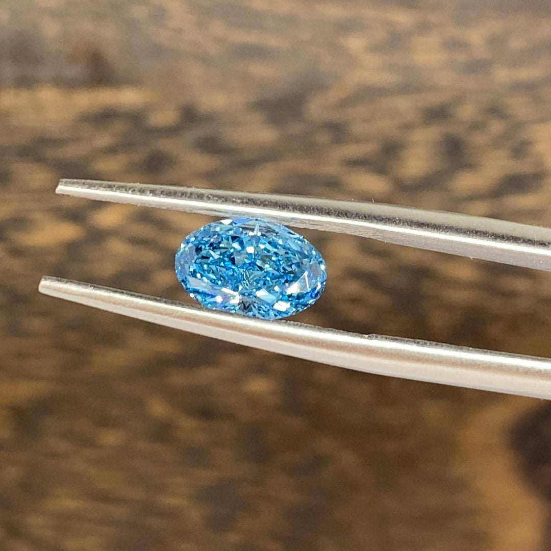 1.118 Ct Oval Cut Fancy Blue Lab Diamond VS1