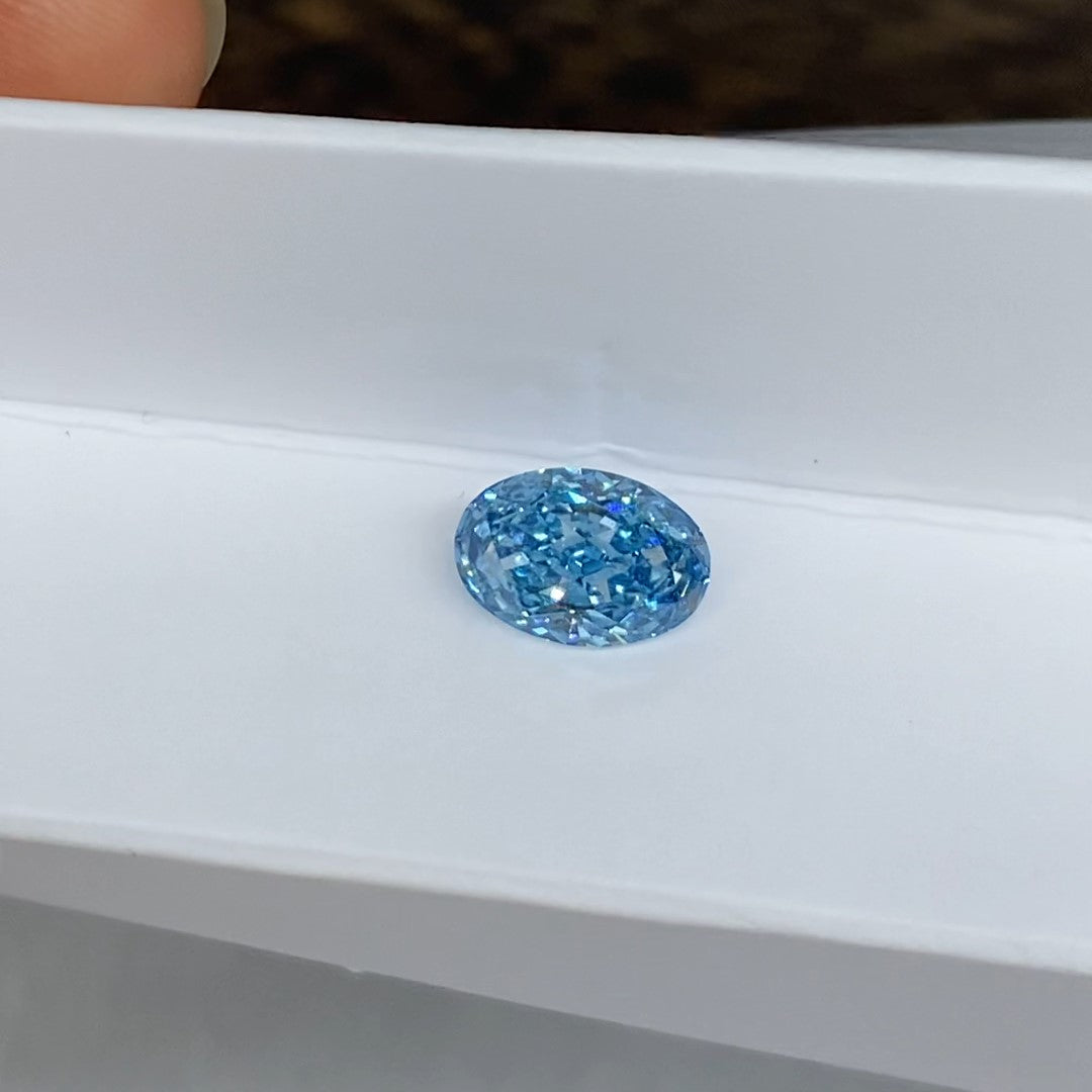 1.773 Ct Oval Cut Fancy Blue Lab Diamond SI1