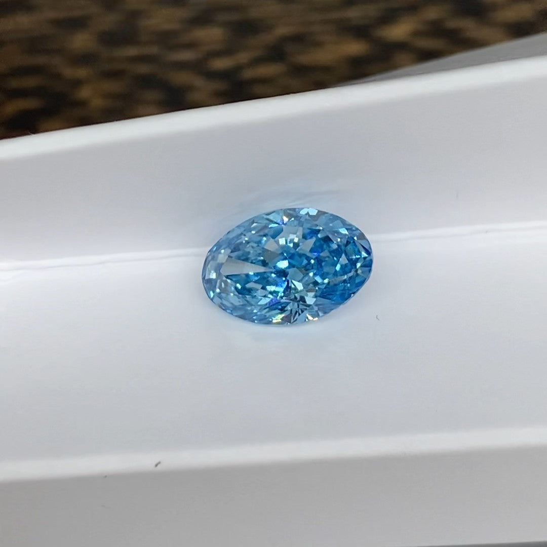 3.173 Ct Oval Cut Fancy Blue Lab Diamond VS1